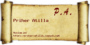 Priher Atilla névjegykártya